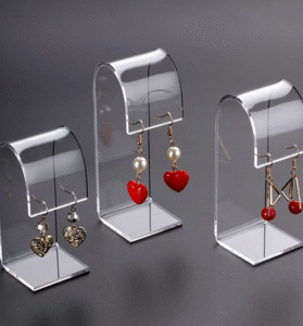 Fashion White Acrylic Earring Holder Jewelry Display Case